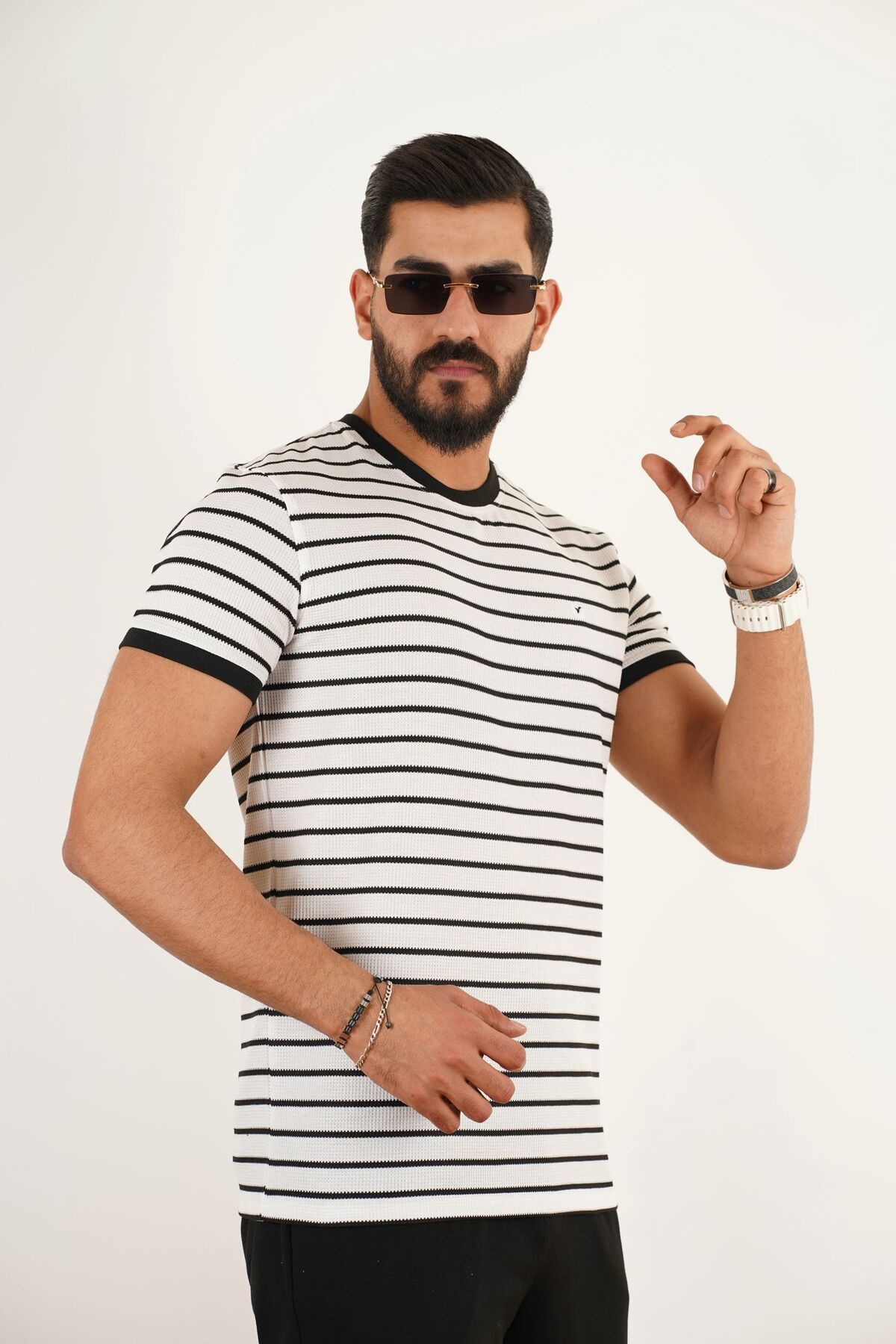 Vesbul ÇİZGİLİ BASİC YUVARLAK YAKA TSHİRT 2107