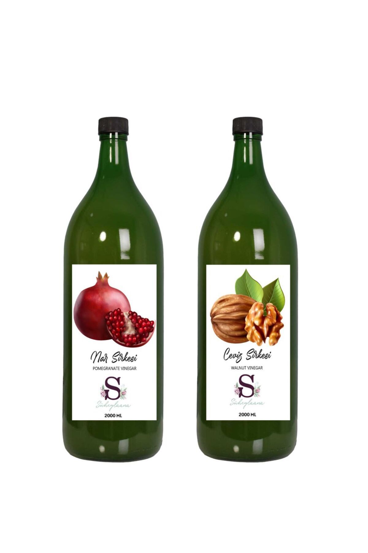 Süheylaana Doğal Nar Sirkesi 2000 Ml - Doğal Ceviz Sirkesi 2000 Ml