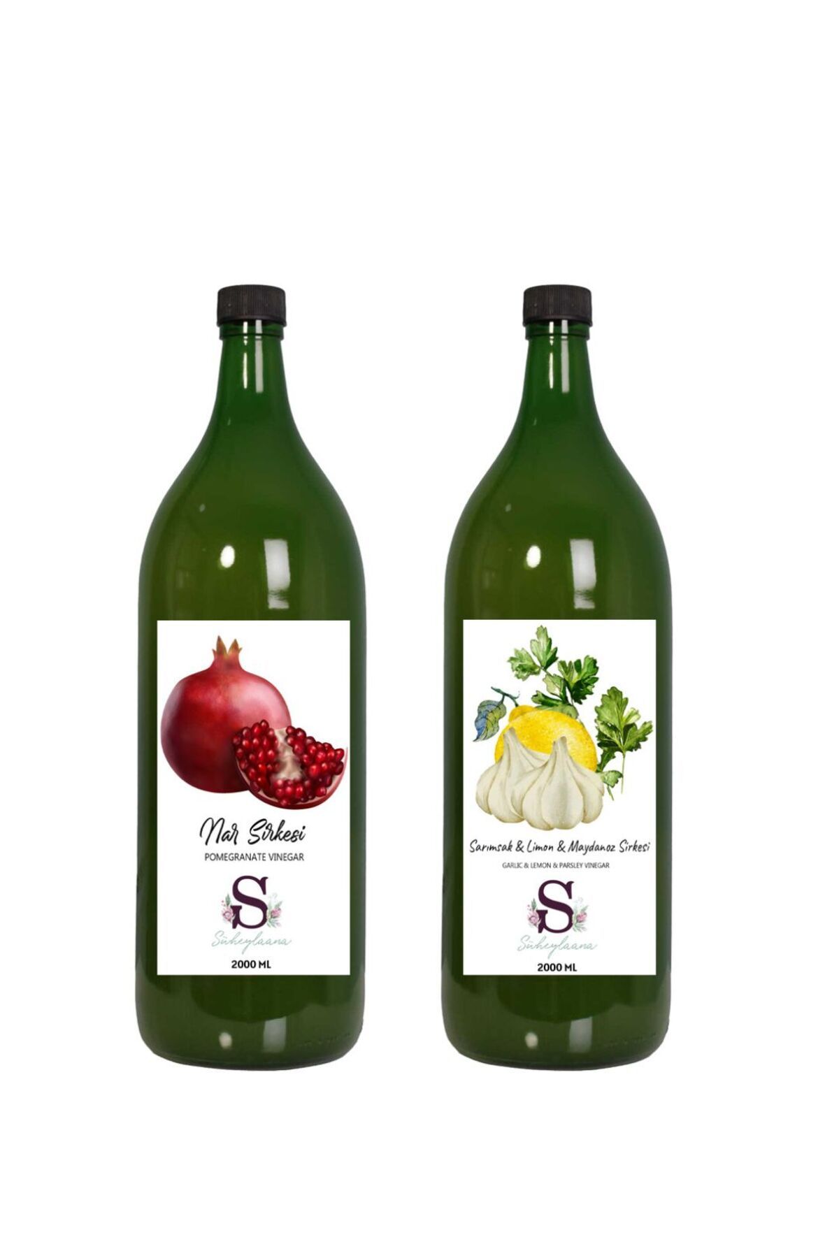 Süheylaana Doğal Nar Sirkesi 2000 Ml - Doğal Sarımsak & Limon & Maydanoz Sirkesi 2000 Ml