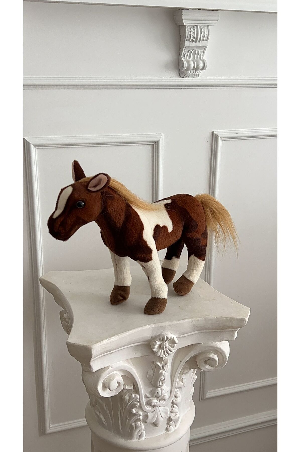 Moontoys Çocuk Sevimli At Oyun&Uyku Arkadaşı Peluş Yastık Kahverengi 35 cm
