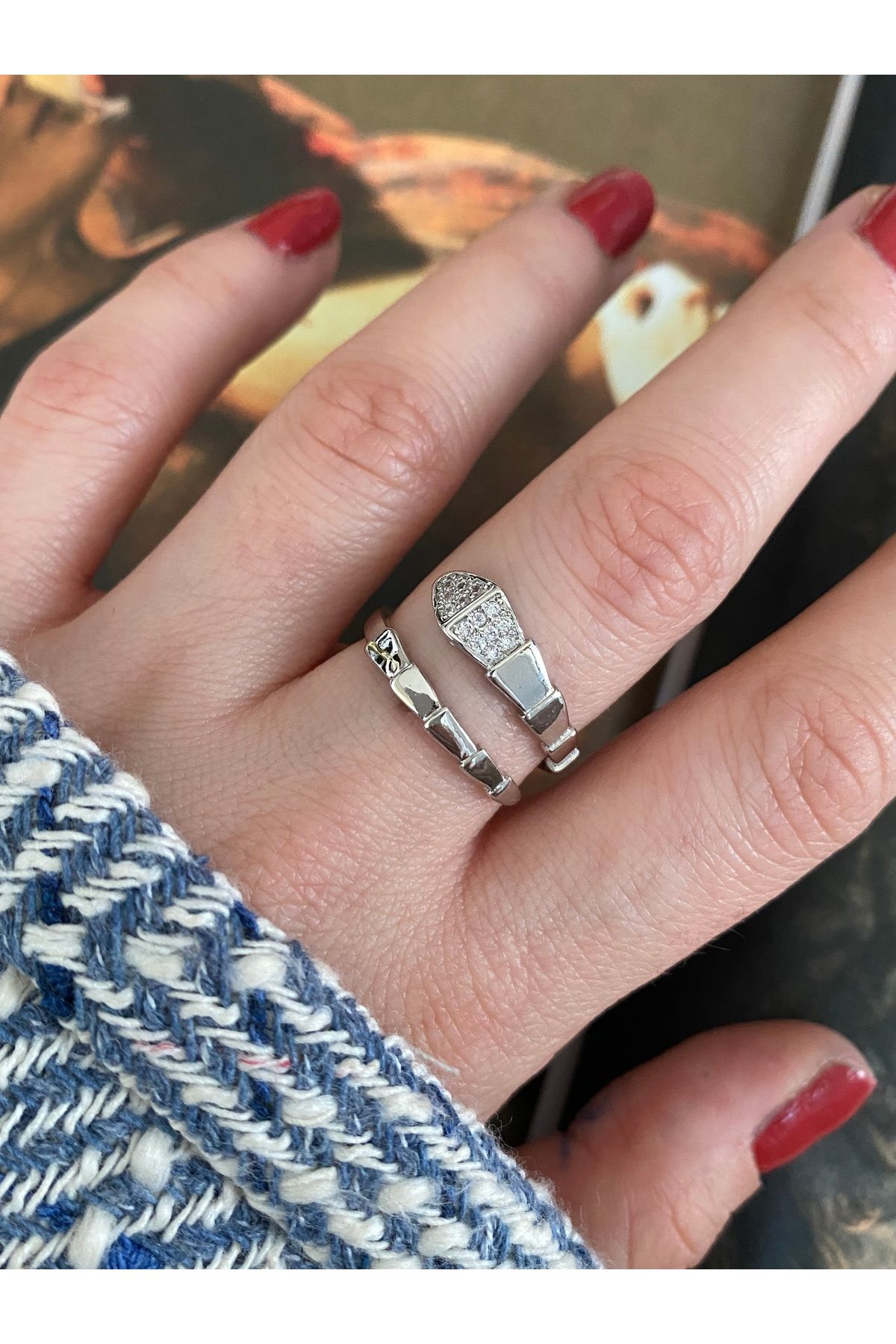 Pinery Jewels Zirkon Taşlı Yılan Kadın Yüzük