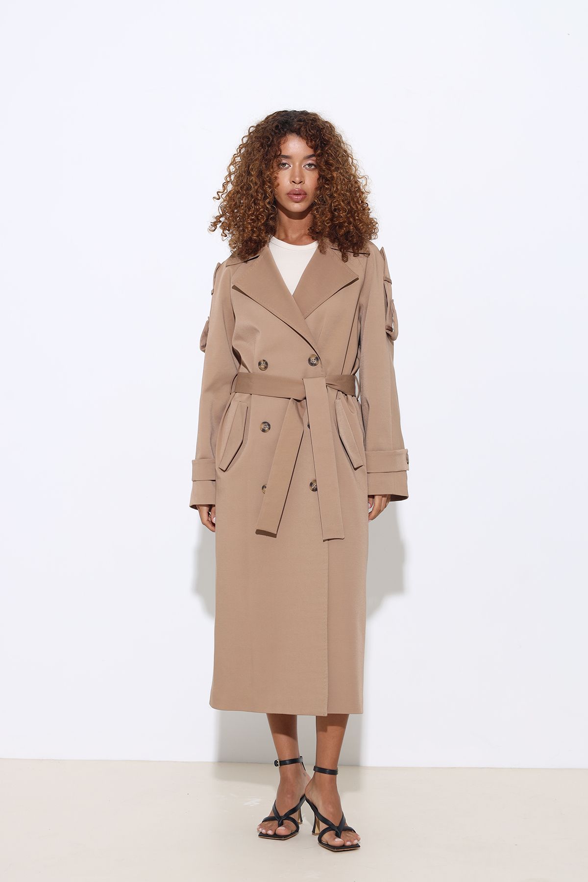 Mozto Marvine Camel Maxi Trençkot