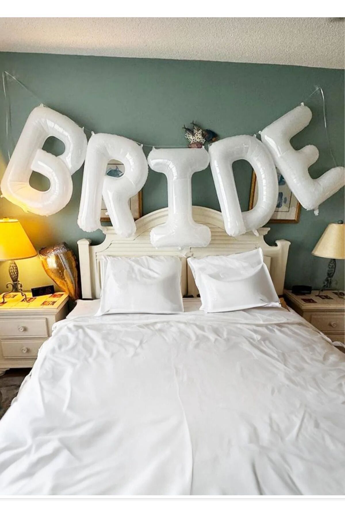 Atölye Mi Beyaz Bride Balonları 100cm Dev BRIDE Balon Bekarlığa Veda Balon Seti