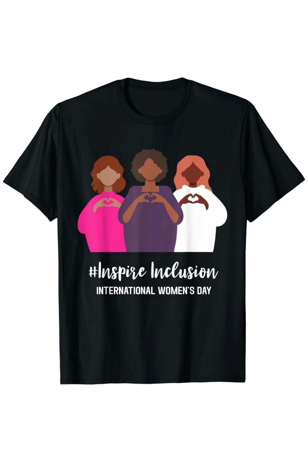 Kaplan 8 Mart Dünya Kadınlar Günü İçin Özel Baskılı T-shirt - Siyah