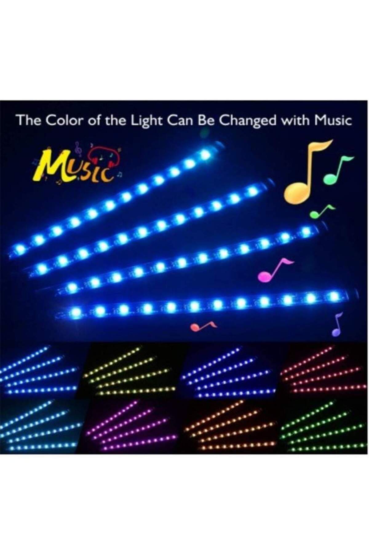 SIKS-® LED strip kit 4 self-adhesive strips and sound function, with 12 LEDs, multicolor 5