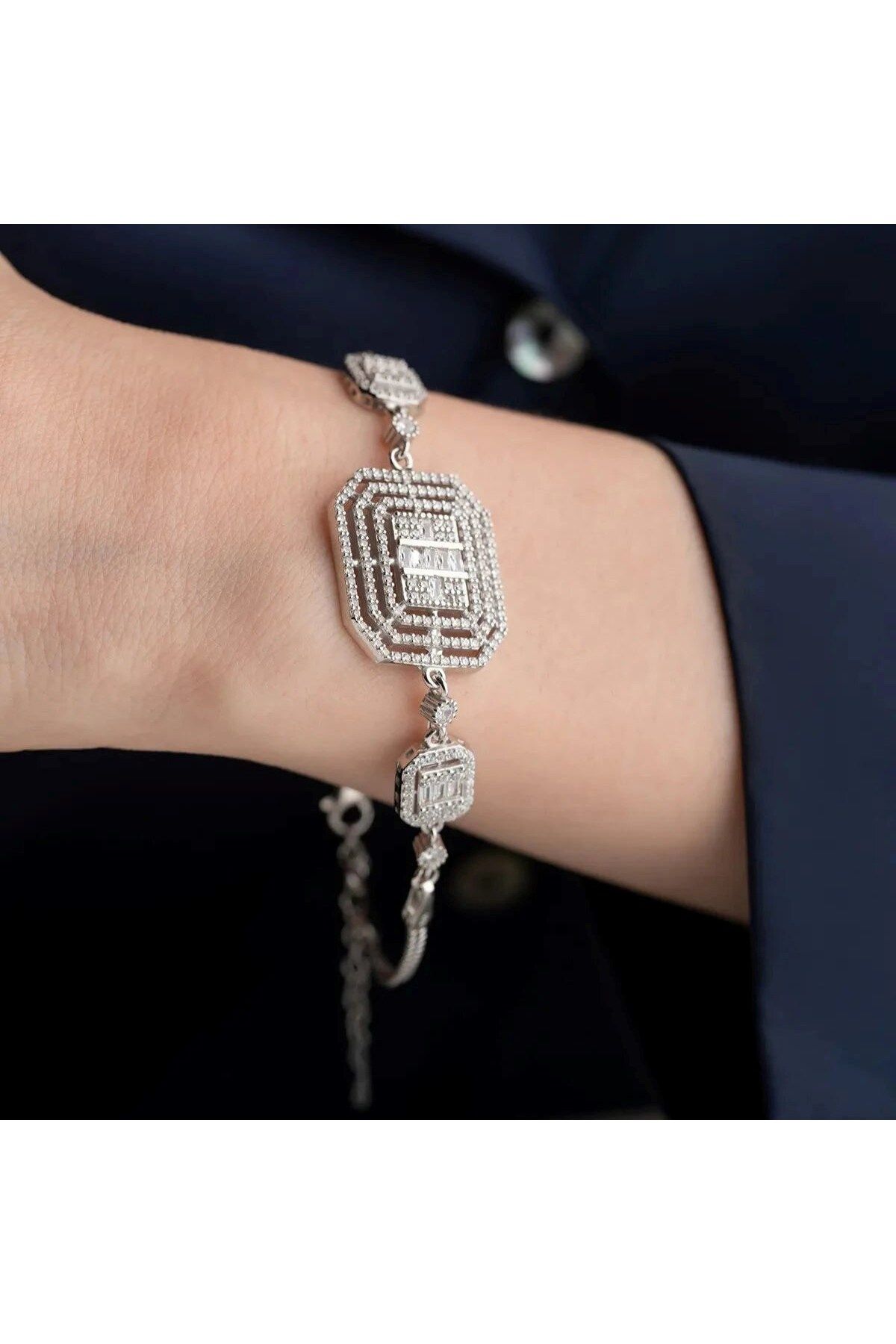 beonejewelry HACİMLİ BAGET BİLEKLİK | 925 GÜMÜŞ