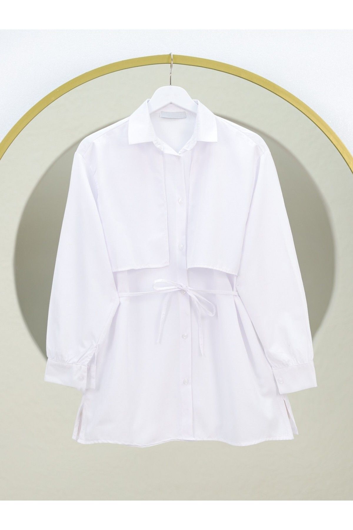 HİJABAYA Bolero Detaylı Beli Bağlamalı Yırtmaçlı Gömlek