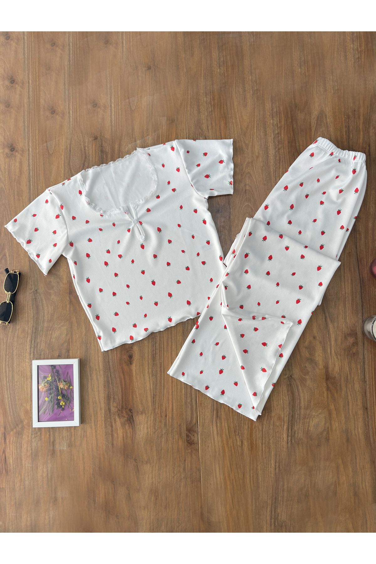 ELORİA Strawberry Kısa Kollu Yazlık Pijama Takımı
