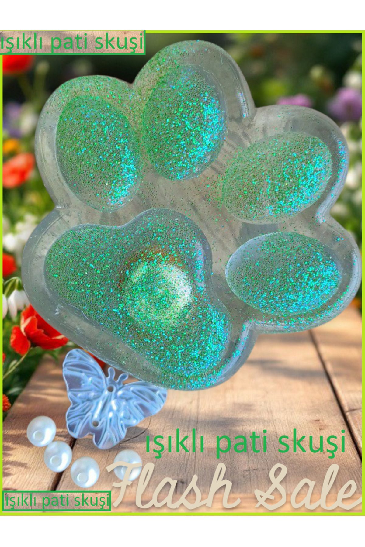 OYUNCAKSAHİLİ Kedi Patisi Fufu Squishy Işıklı Simli Yıldız Sarı Sukuşi Oyuncak Pinch Kedi Pati Esnek Skuşi 30cm