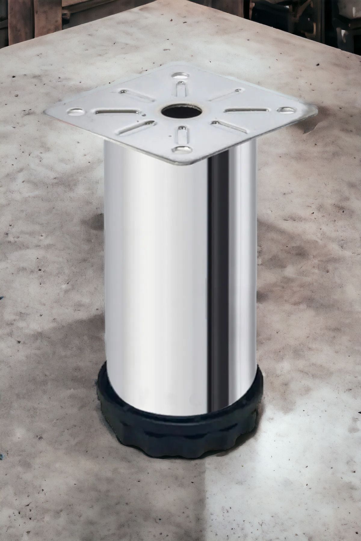 inca2613 4 Adet 15 Cm Ayarlanabilir Metal Kanepe Baza Ayak Dolap Robot Süpürge Koltuk Ayağı Krom Lüx 42 Çap