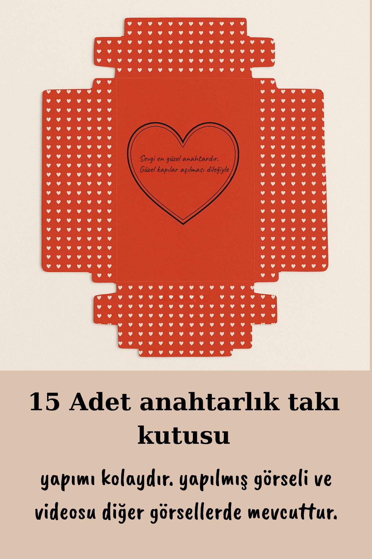 Emtory Home Askılı Anahtar Kırmızı Kutu | 15 Adet Anahtarlık Kutusu - Hediye Kutusu - Bujiteri Kutusu