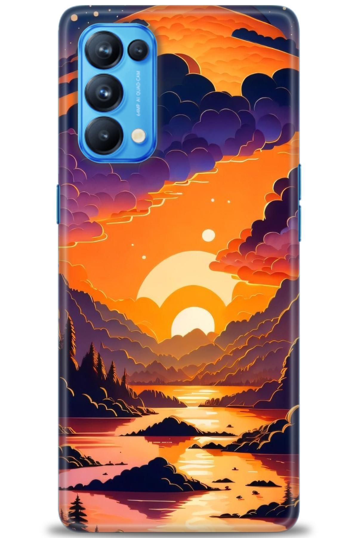 OPPO Reno 5 Pro İle Tam Uyumlu HD Baskılı Desenli Kılıf - Oppo - 323