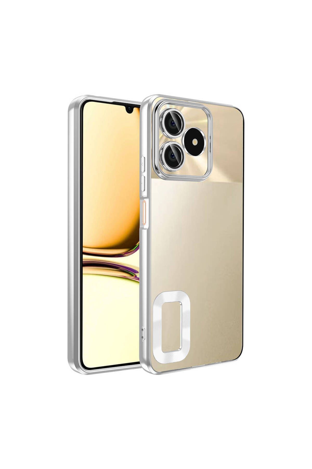 SKYARC Realme C53 Kılıf Kamera Korumalı Logo Gösteren Omega Kapak