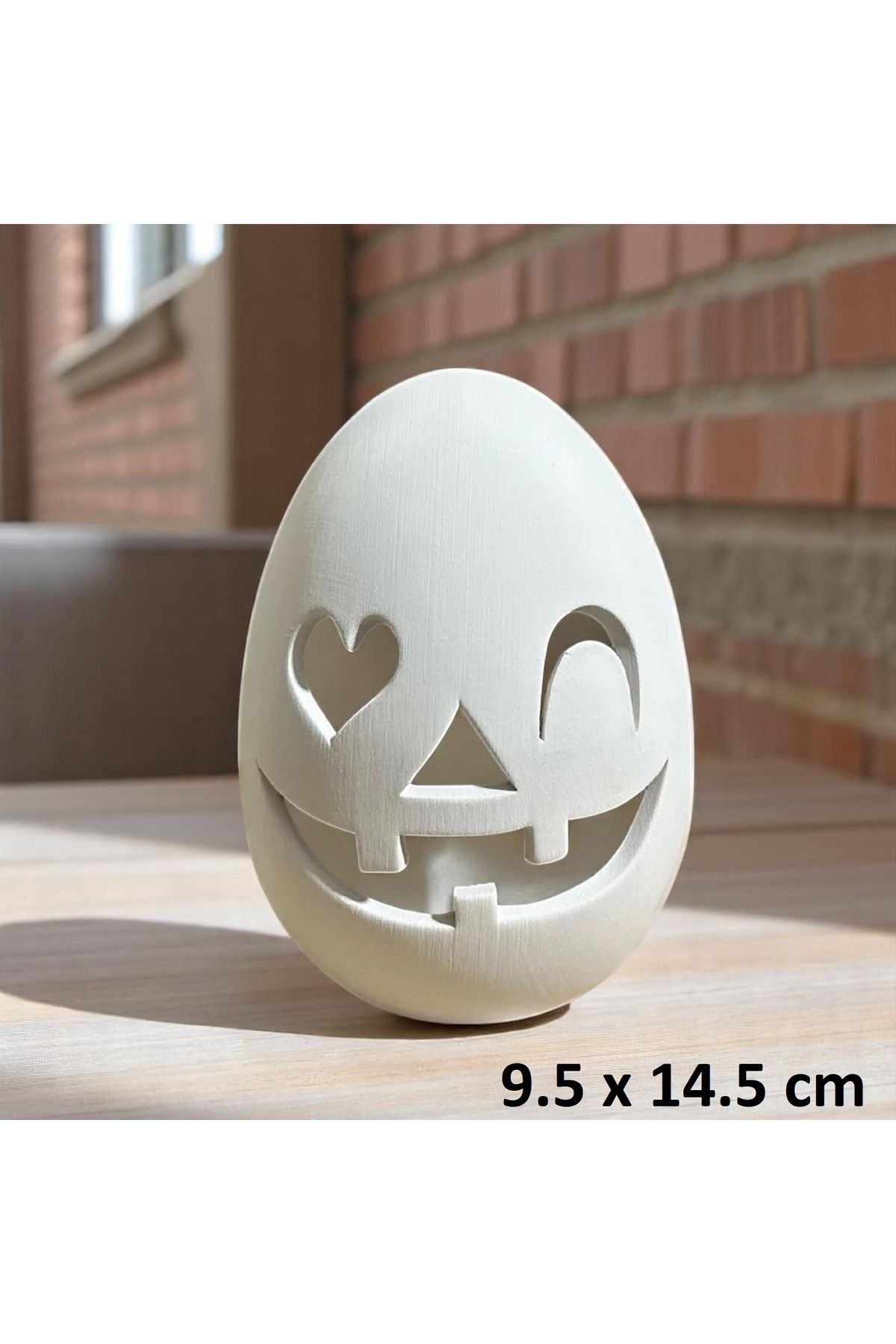 Mavi Dükkan Ham Seramik Halloween Yumurta Mumluk Model 1 - Yükseklik 14.5 cm