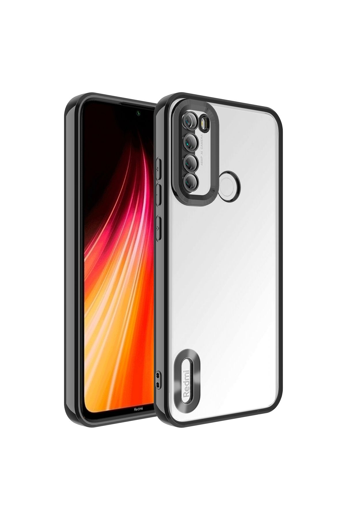 SKYARC Xiaomi Redmi Note 8 Kılıf Kamera Korumalı Logo Gösteren Omega Kapak