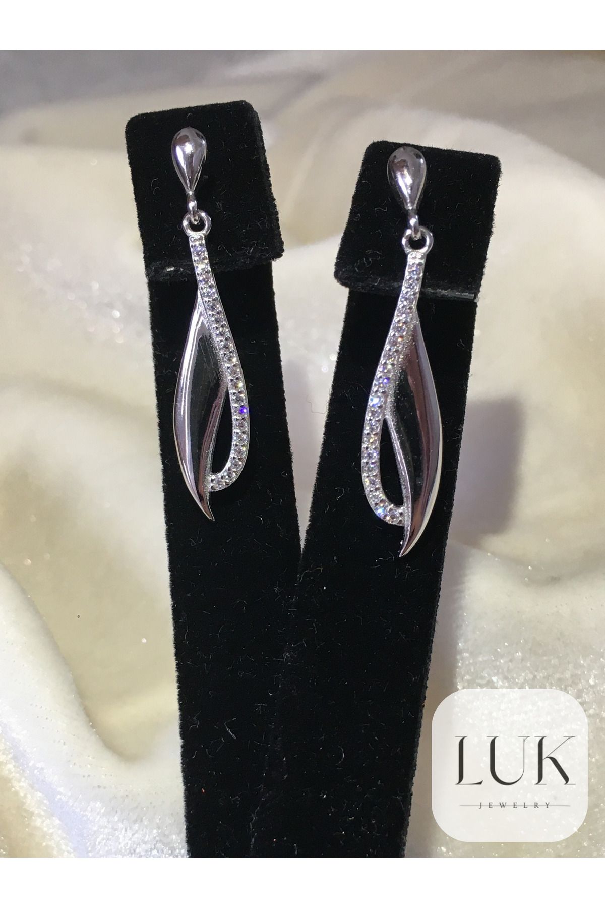 LUK JEWELRY 925 AYAR TAŞLI UZUN KÜPE