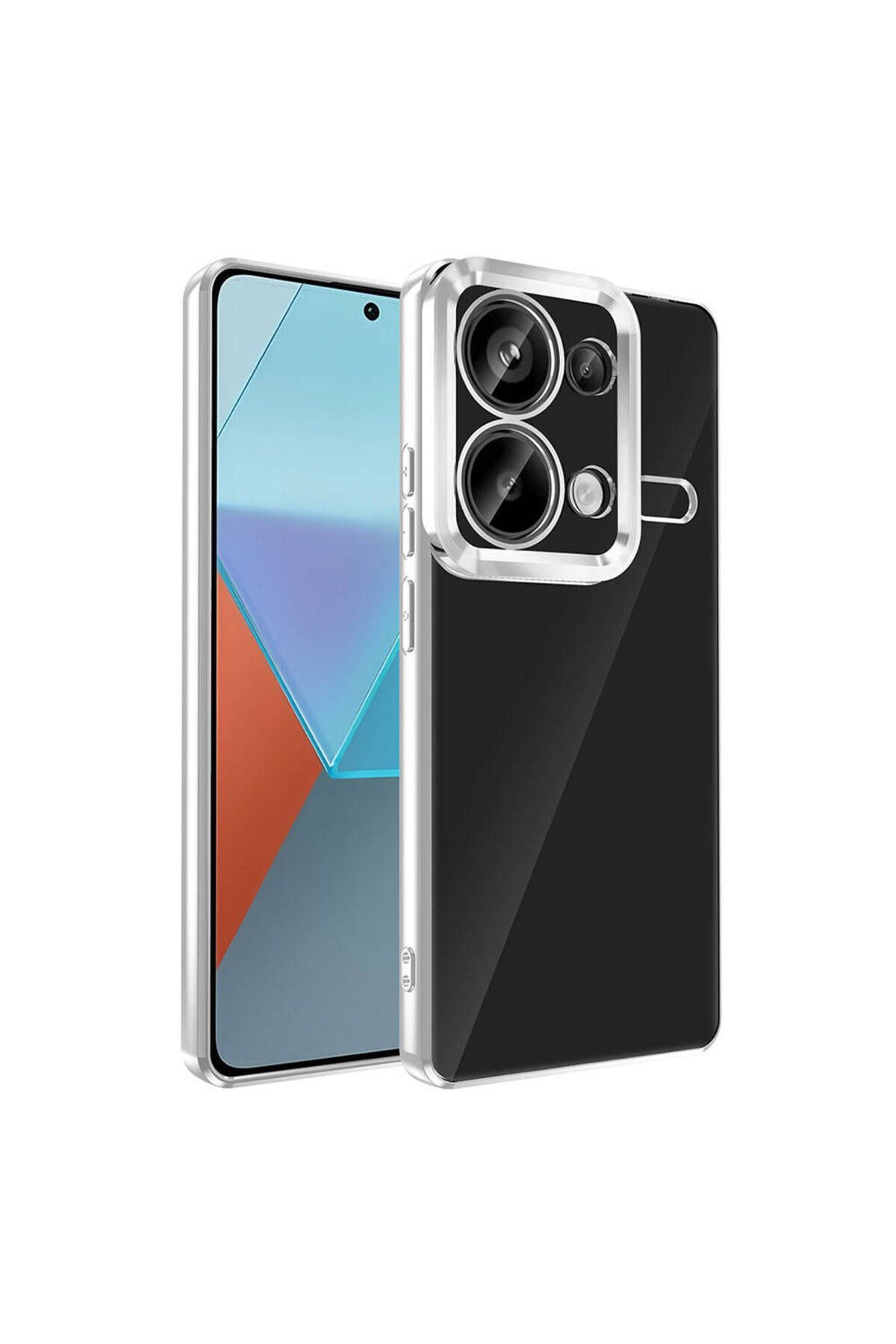 SKYARC Xiaomi Redmi Note 13 Pro 4G Kılıf Kamera Korumalı Logo Gösteren Omega Kapak