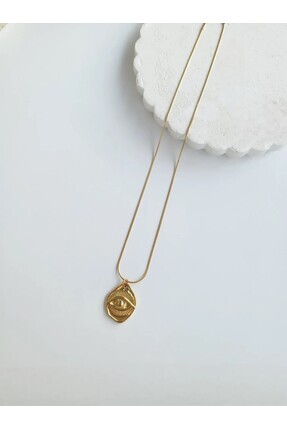 1881 STORE Çelik Gold Antik Göz Kolye
