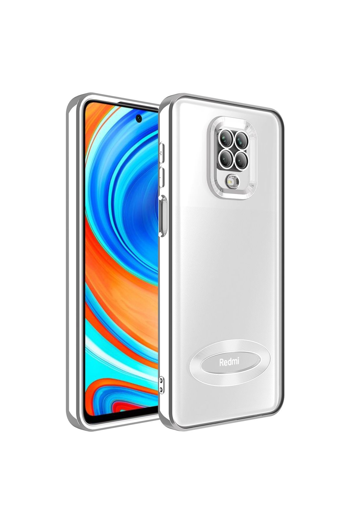 SKYARC Xiaomi Redmi Note 9S Kılıf Kamera Korumalı Logo Gösteren Omega Kapak