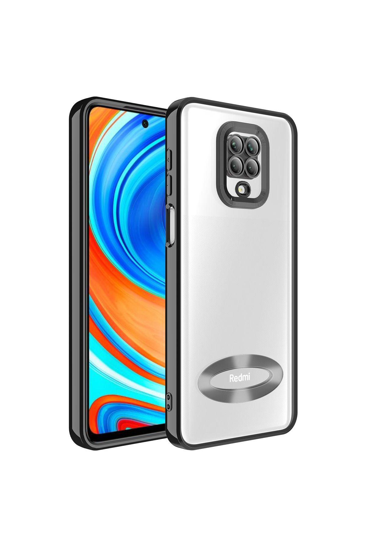 SKYARC Xiaomi Redmi Note 9 Pro Kılıf Kamera Korumalı Logo Gösteren Omega Kapak