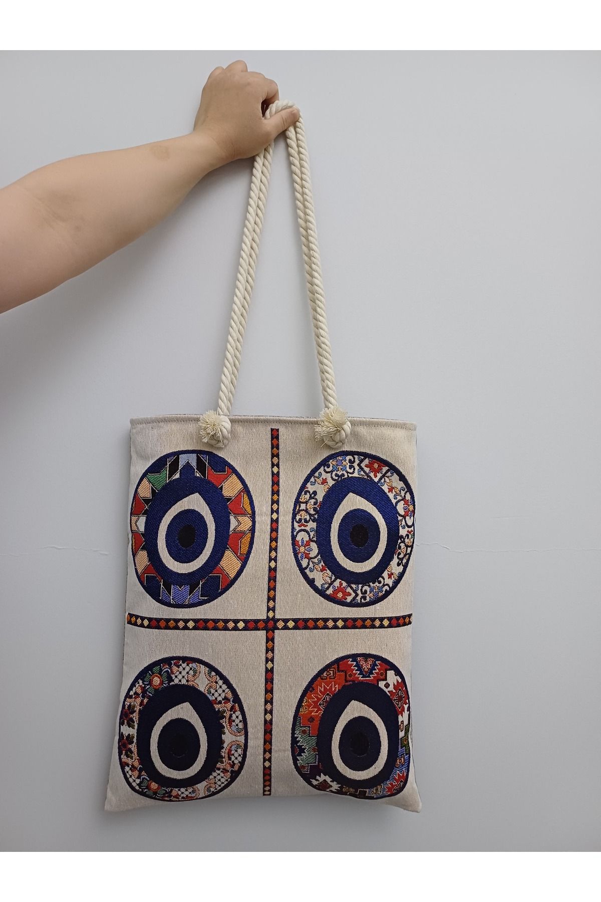 Cappadocia Family Store Özel Dokuma Goblen Kumaş 12 Çeşit El Çantası Plaj Çantası Omuz Çantası