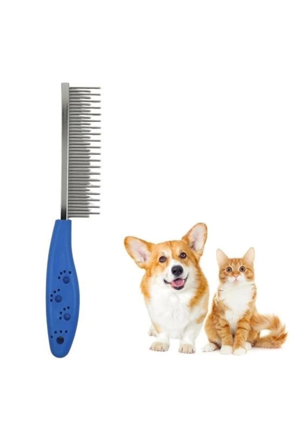 Epilons Tüy Açıcı Kedi Köpek Tarağı Tek Taraflı Metal Dişli Evcil Hayvan Bakım Fırçası