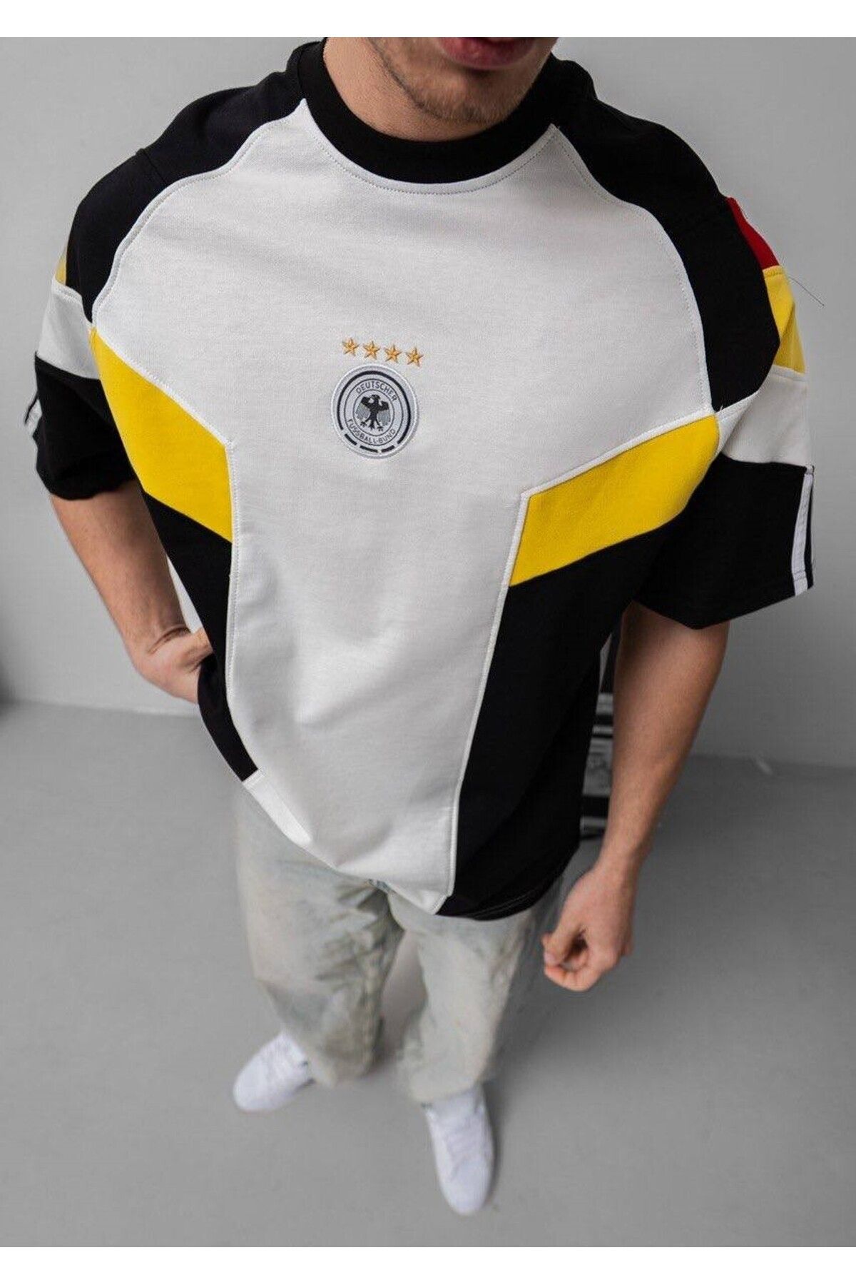 bergibo ALMANYA Deutschland OVERSIZE PENYE TİŞÖRT - KIRMIZI SARI BEYAZ GERMANY T-SHIRT