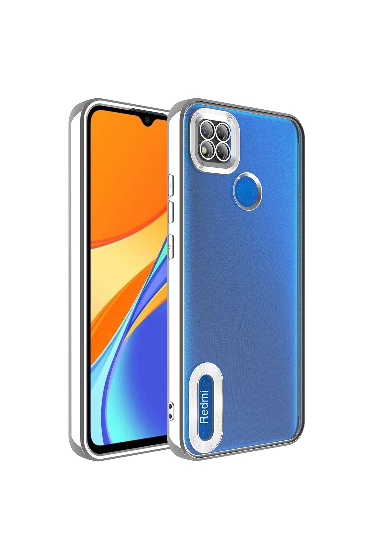 SKYARC Xiaomi Redmi 9C Kılıf Kamera Korumalı Logo Gösteren Omega Kapak