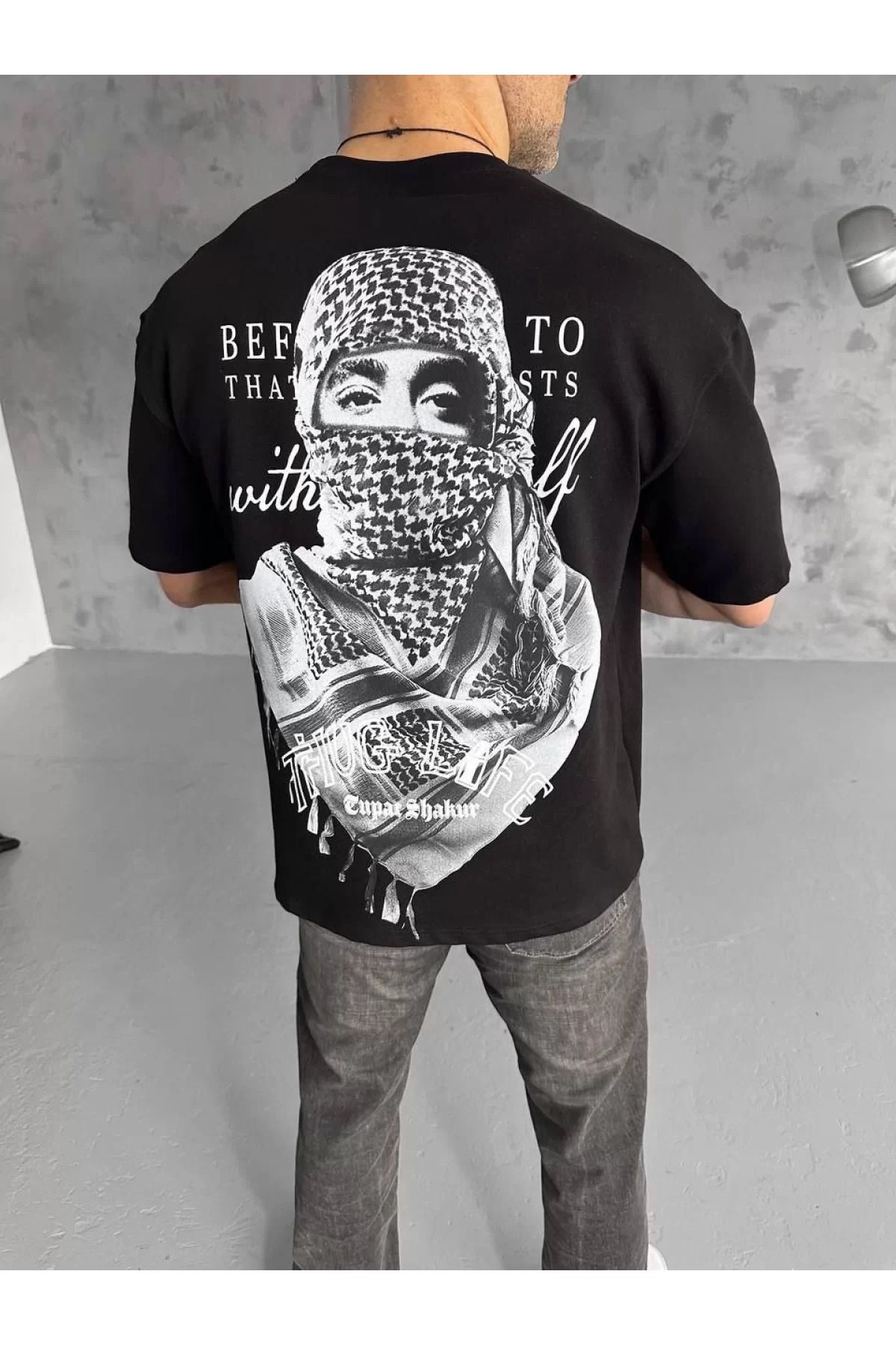 İndigo Park Erkek oversize tişört Unisex Baskılı Oversize T-Shirt