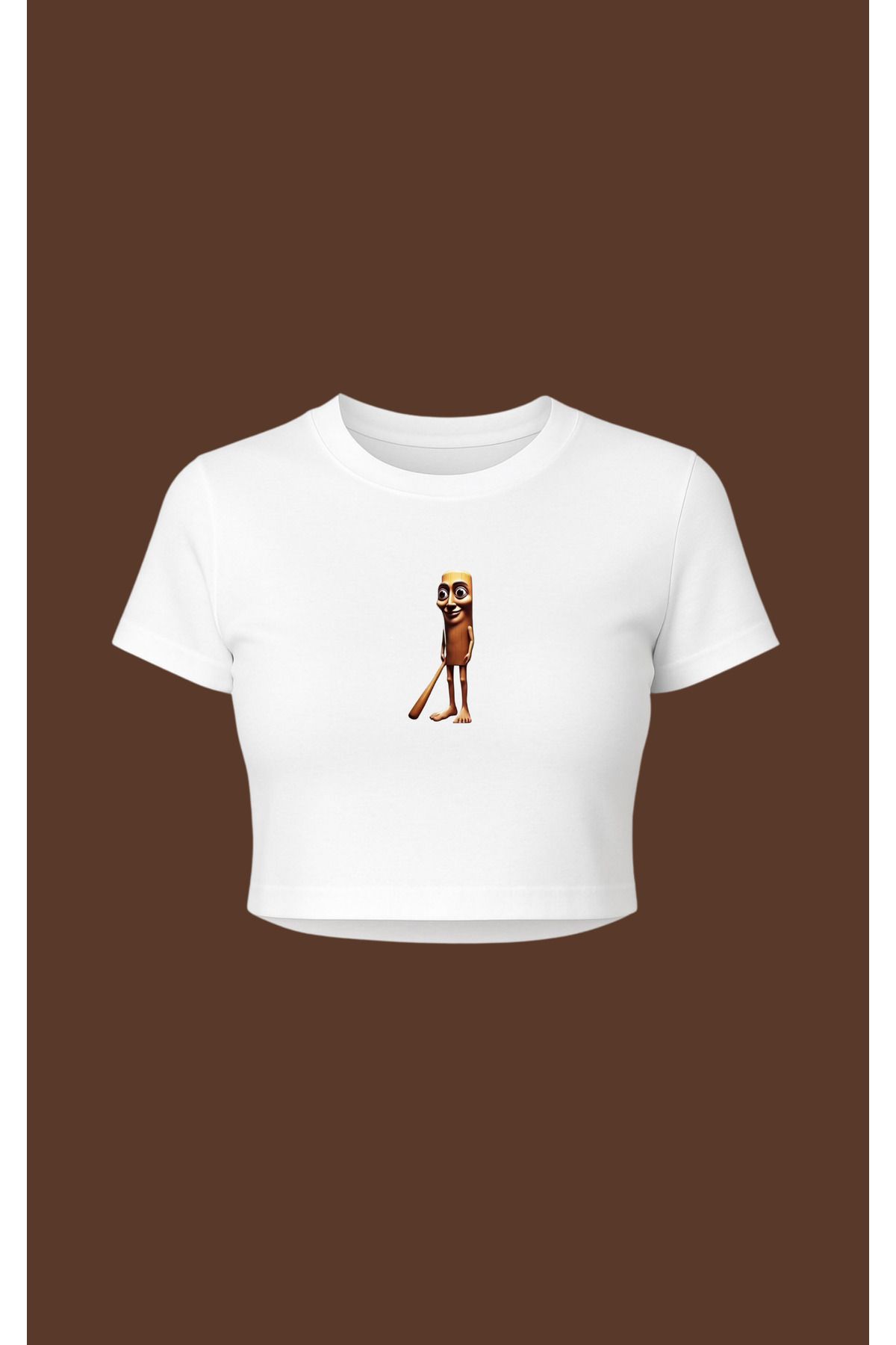 Altair Tr Beyaz Tung Tung Tung Sahur Brainrot Baskılı pinterest tarzı crop tshirt