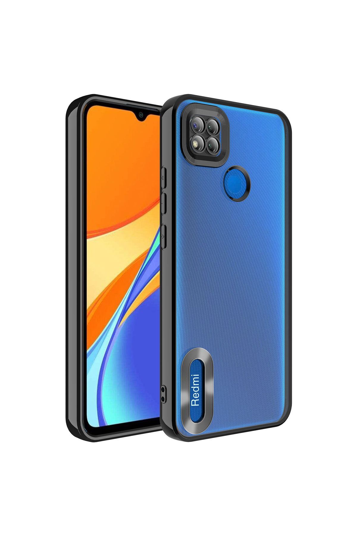 SKYARC Xiaomi Redmi 9C Kılıf Kamera Korumalı Logo Gösteren Omega Kapak