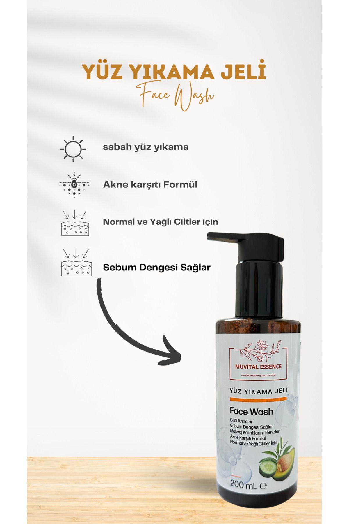 Muvital Essence muvital yüz yıkama jeli 200 ml
