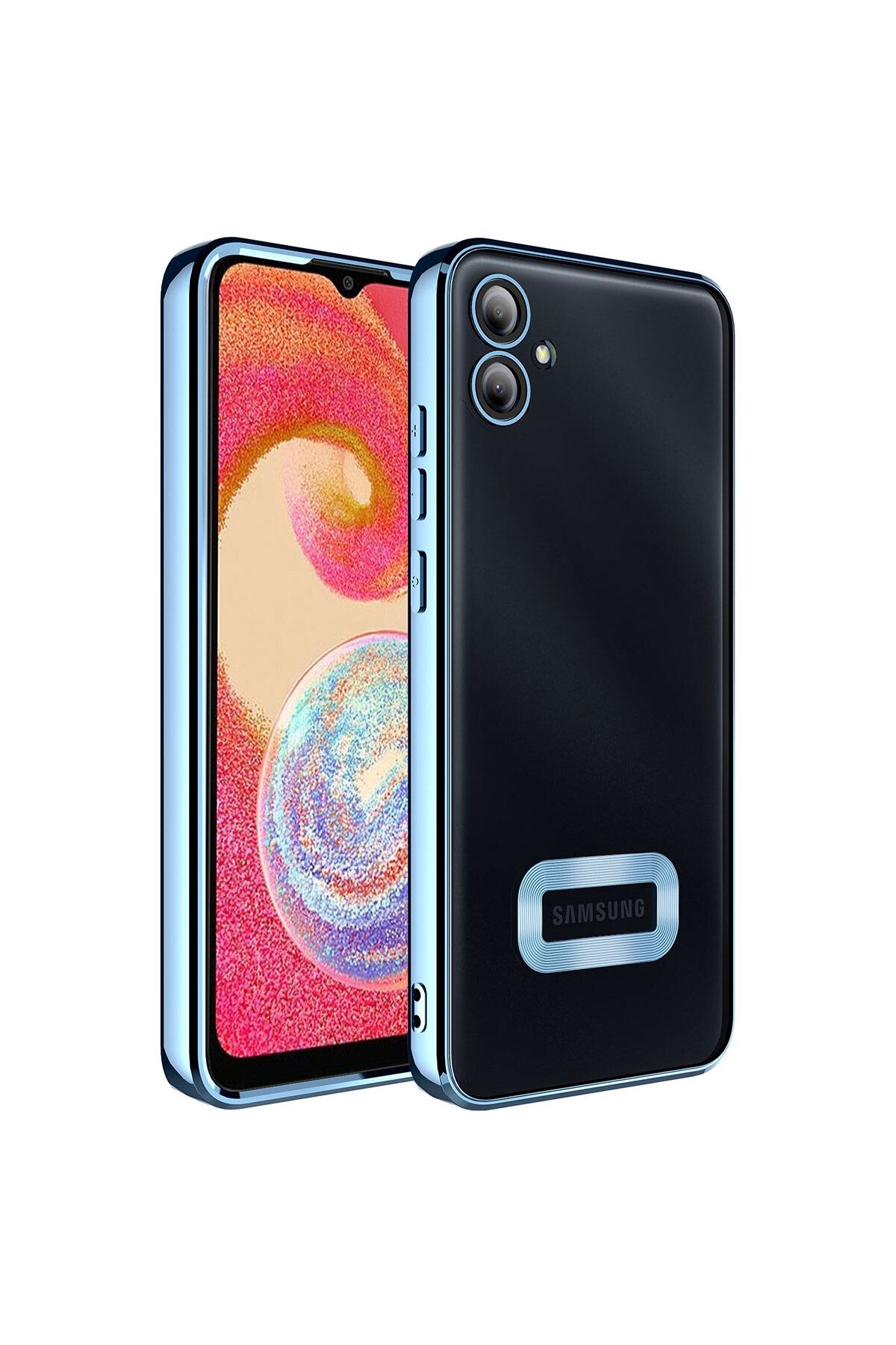 SKYARC Samsung Galaxy A04E Kılıf Kamera Korumalı Logo Gösteren Omega Kapak