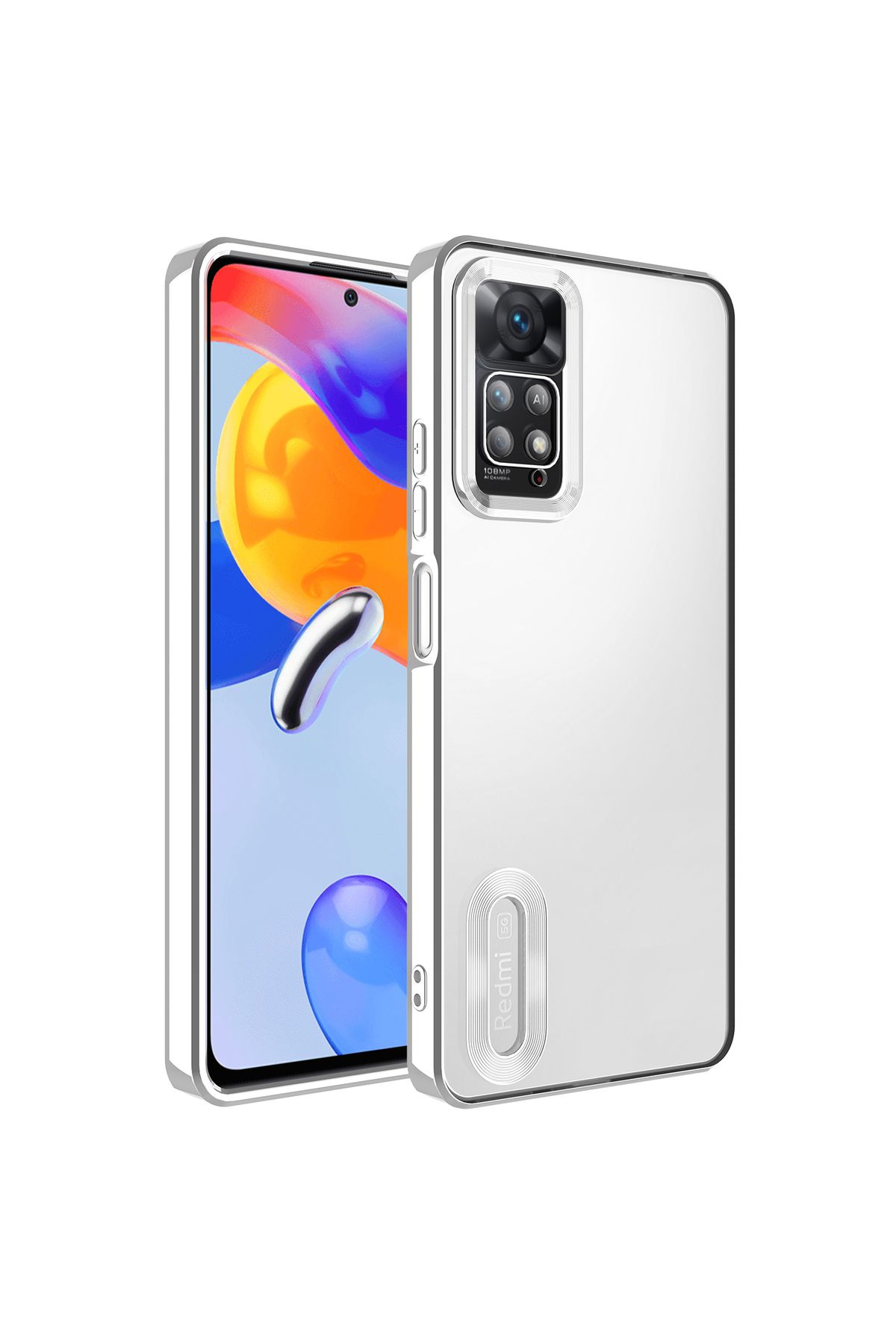 SKYARC Xiaomi Redmi Note 11 Pro Kılıf Kamera Korumalı Logo Gösteren Omega Kapak