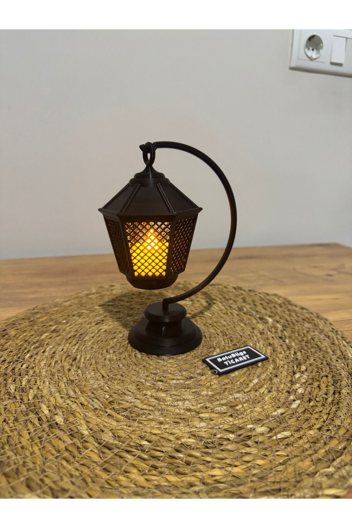 BatuBilge3d Asılı Mini Sokak Lambası Feneri ve Led Mum