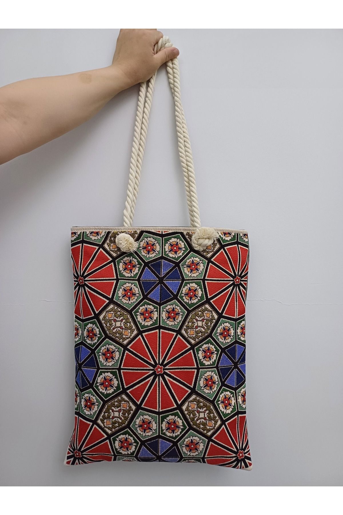 Cappadocia Family Store Özel Dokuma Goblen Kumaş 12 Çeşit El Çantası Plaj Çantası Omuz Çantası