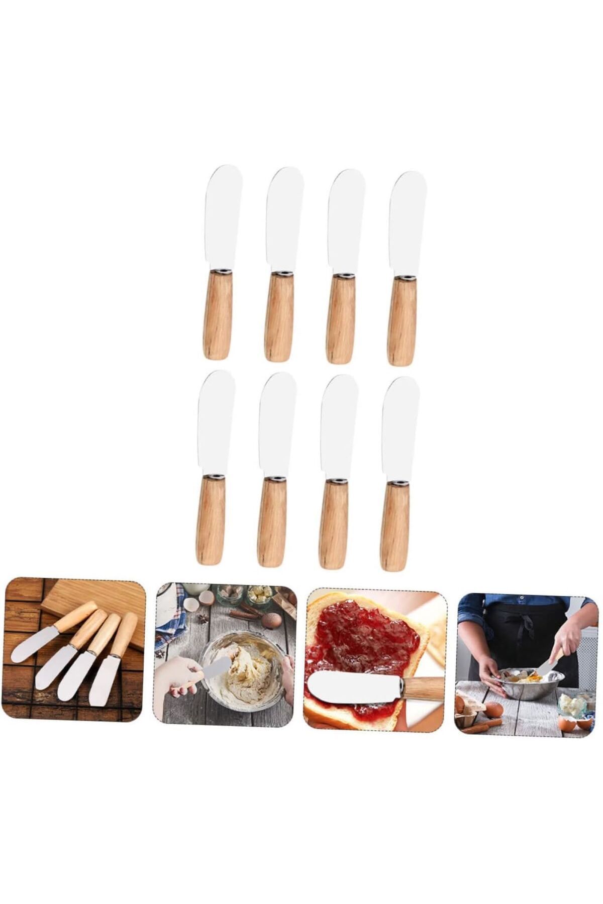 HZL HOME Bambu Saplı Lüx 6 Adet Tereyağı Bal Reçel Bıçağı 12 cm.