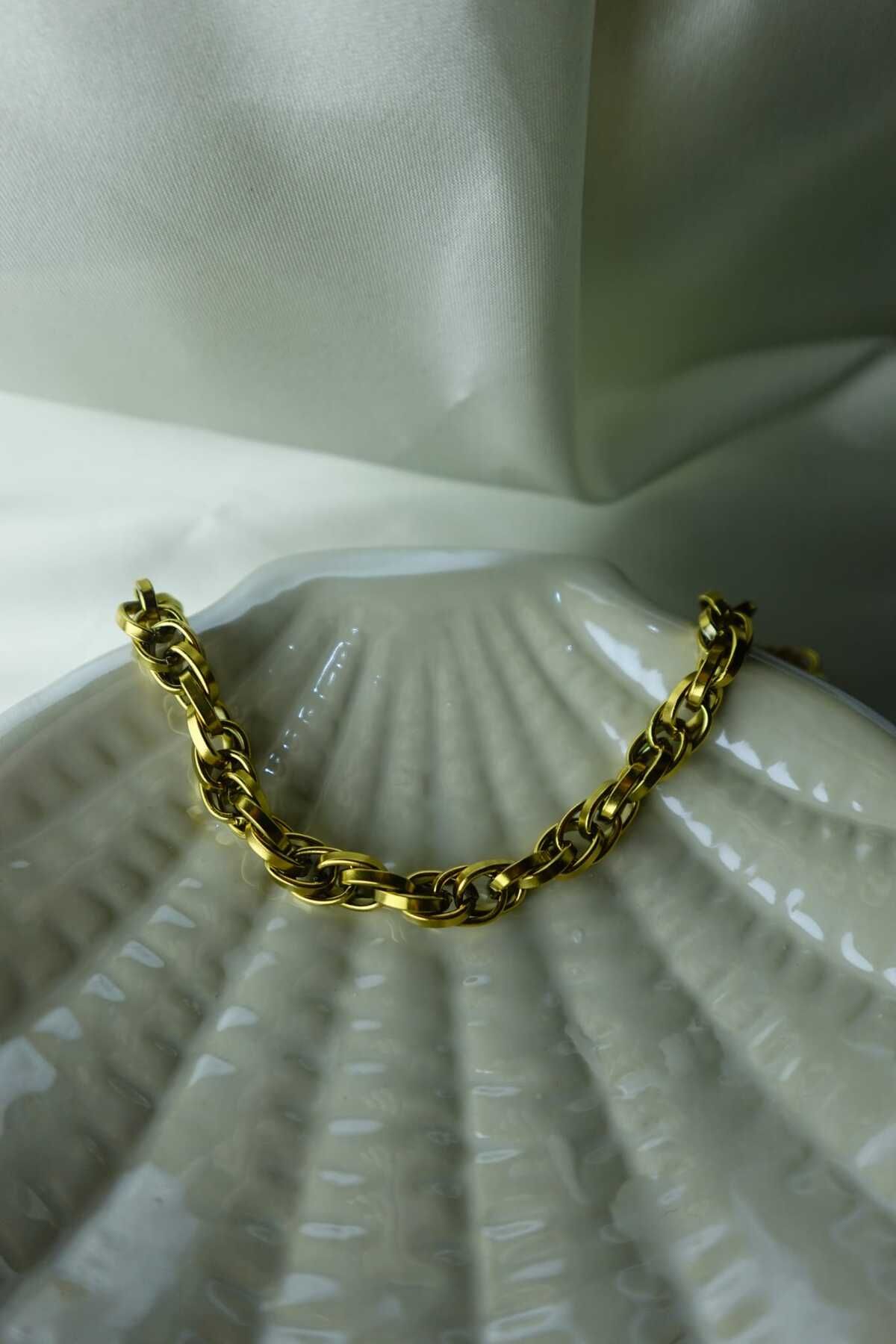 Lunia accessories Hallow Model Çelik Zincir Bileklik