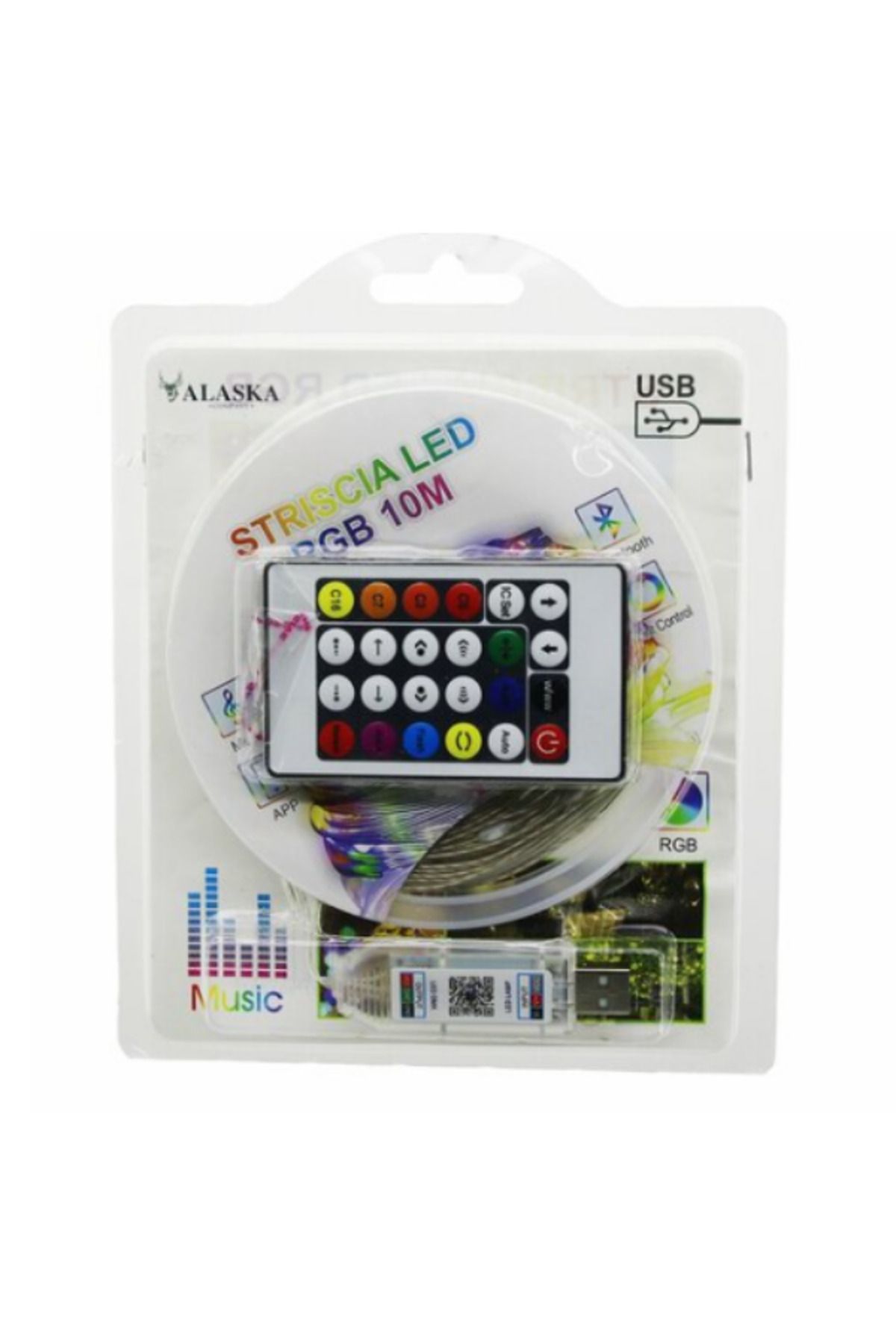 Alaska COMPANY 10 Metre RGB Şerit LED - Kumandalı ve USB Girişli Işık (SDR-129 Modeli)
