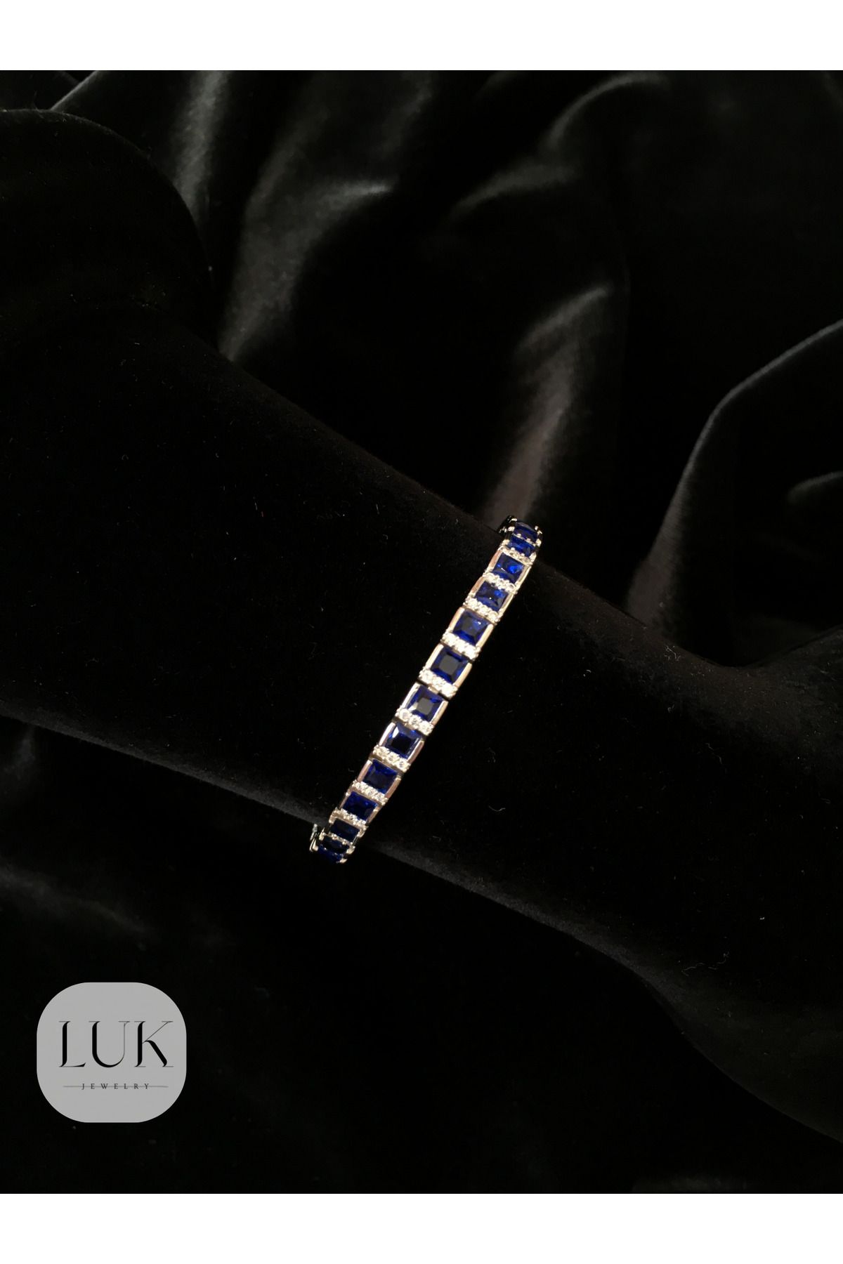 LUK JEWELRY 925 AYAR LACİVERT TAŞLI BİLEKLİK