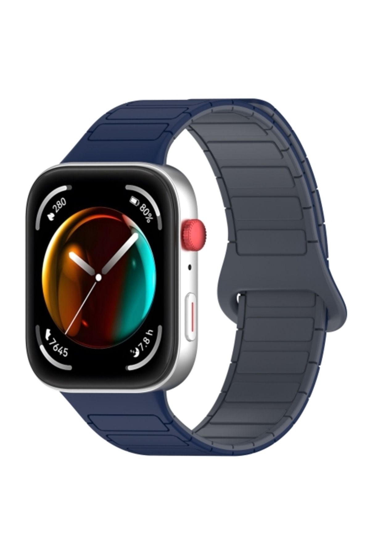 bbtech Huawei Watch Fit 3 / Fit 4 / Fit 4 Pro Uyum Manyetik Silikon Bakla Desen Kordon Ayarlanabilir Kayış