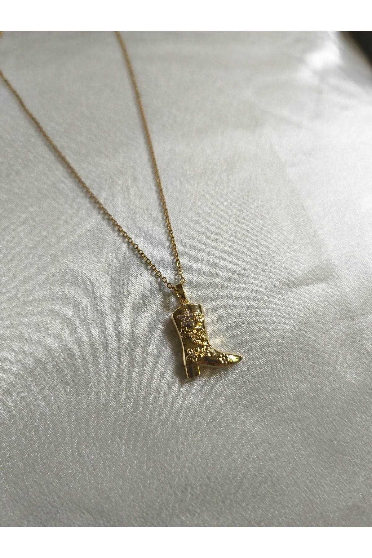 MODA Gold Çelik Kolye Kovboy Çizmeli