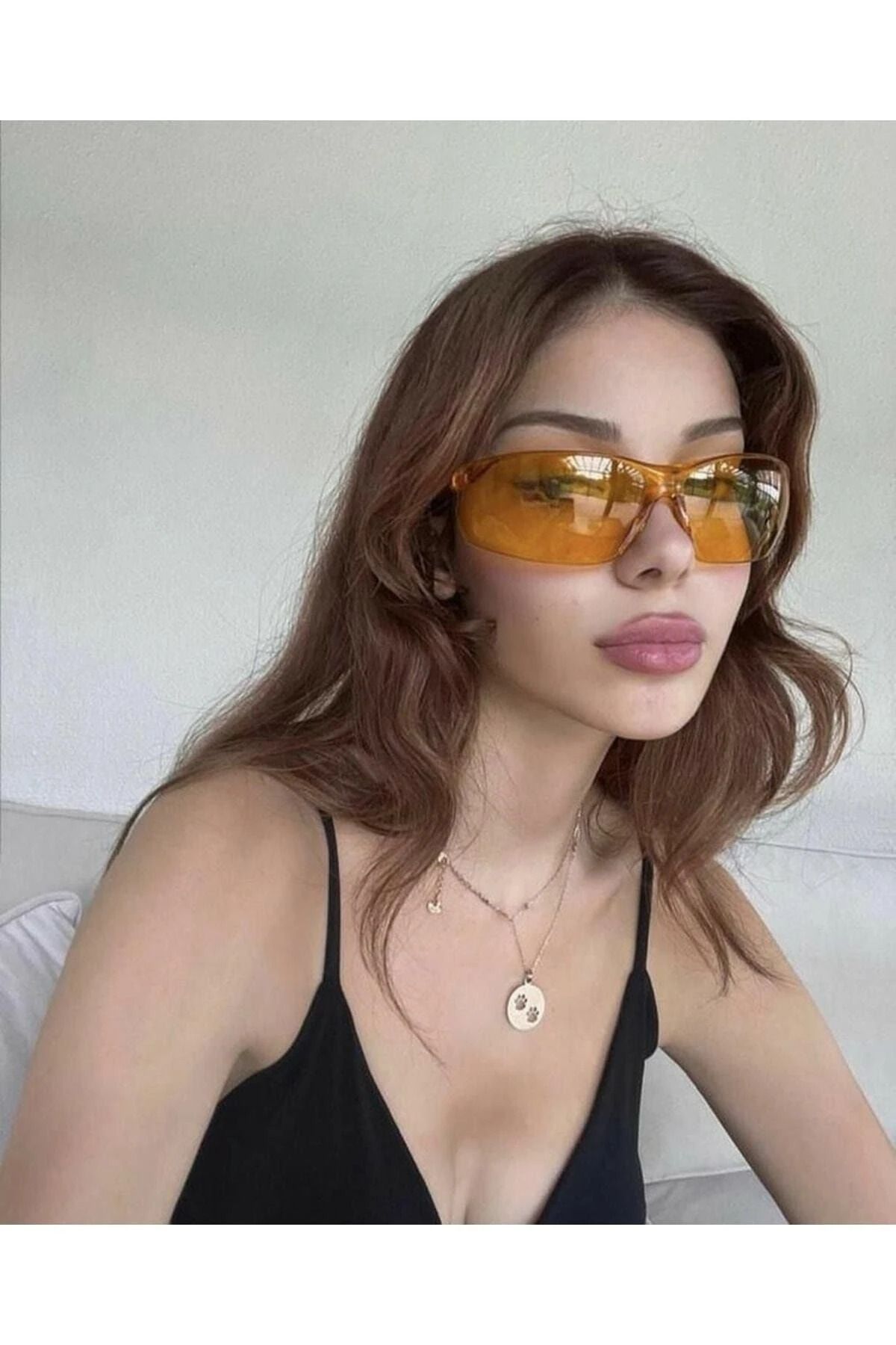 ROSESSO Y2k kadın mor unisex tasarım güneş gözlüğü Uv 400 korumalı