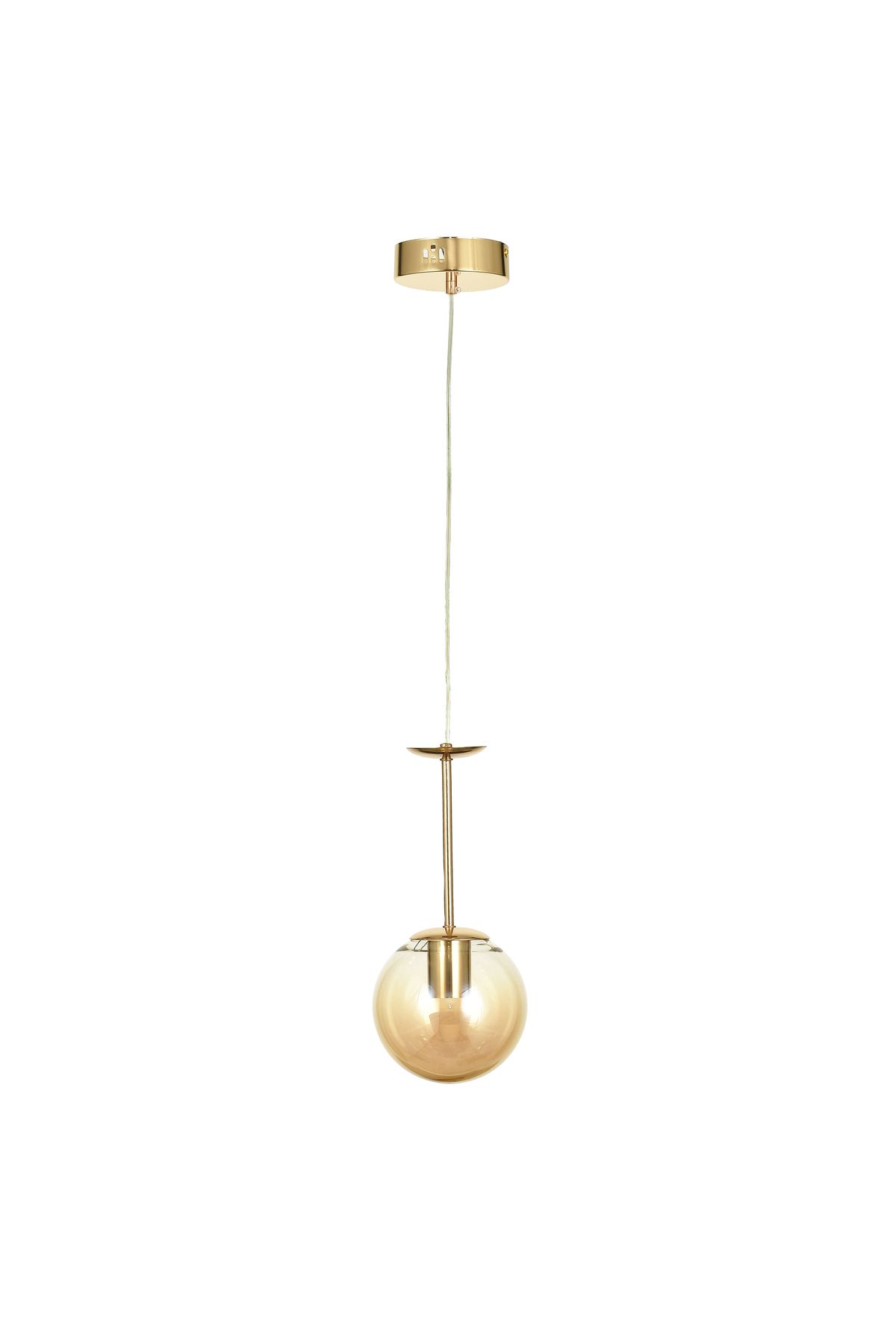 Avizemoda Pinza Tekli Bal Camlı Salon Oturma Odası Modern Avize - (Gold Kaplama)