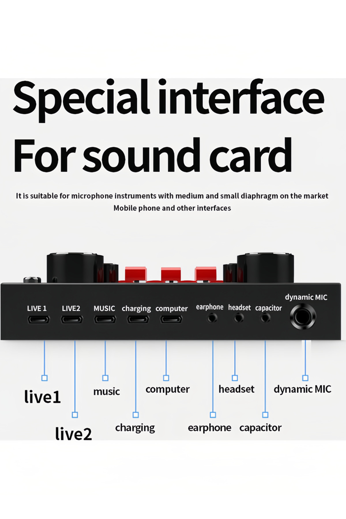 fulina-Microphone Set, With Stand, 3 Nozzle Guards, Sound Card, Easy to Operate and Suitable for Beginners 3