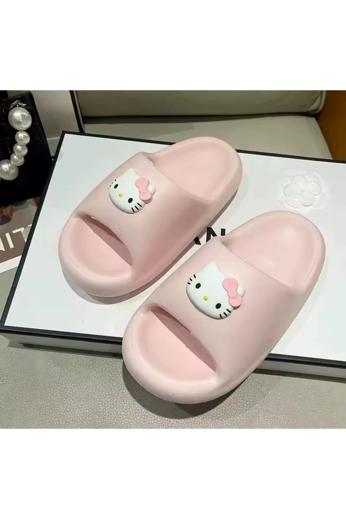 La Saade Y2k Hello Kitty Pembe Terlik