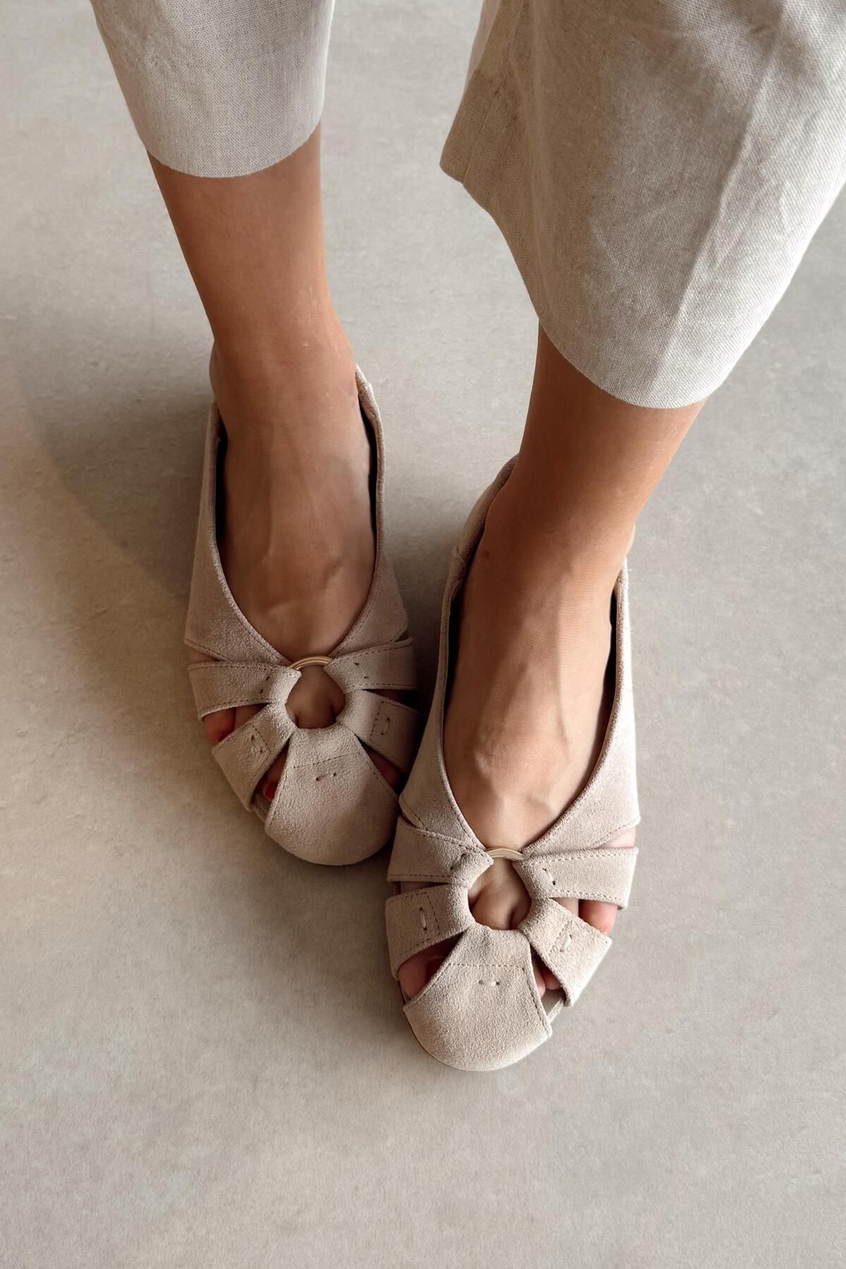 nope21shoess Jesie Bej Hakiki Deri Babet