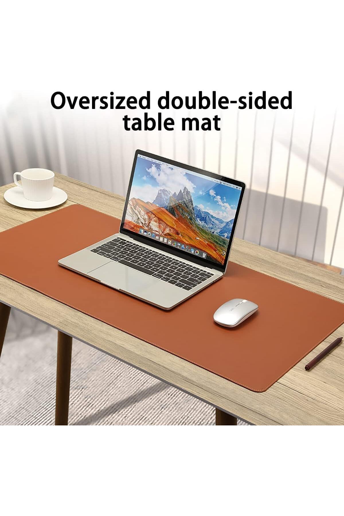 fulina-Mouse Pad ,Oversized Table Pad, Non Slip Leather , enough to accommodate both mouse and keyboard 7