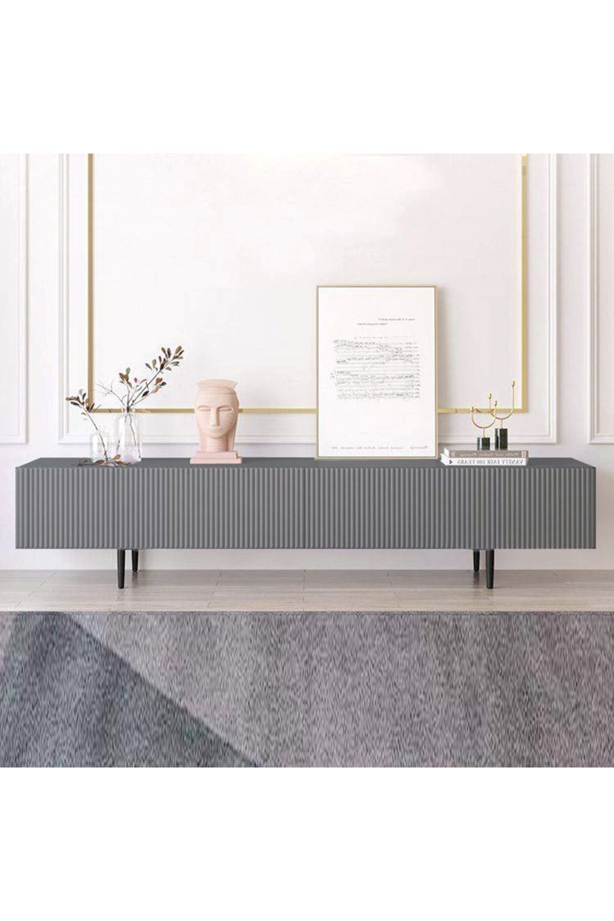 bycexclusive 200 CM Antrasit TV Ünitesi, MDF