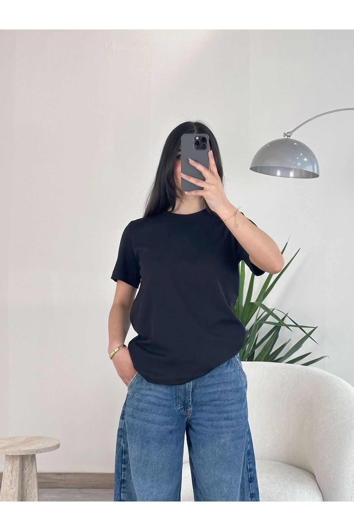 Kyra Studios 0011 Muadil Siyah Basic T-shirt